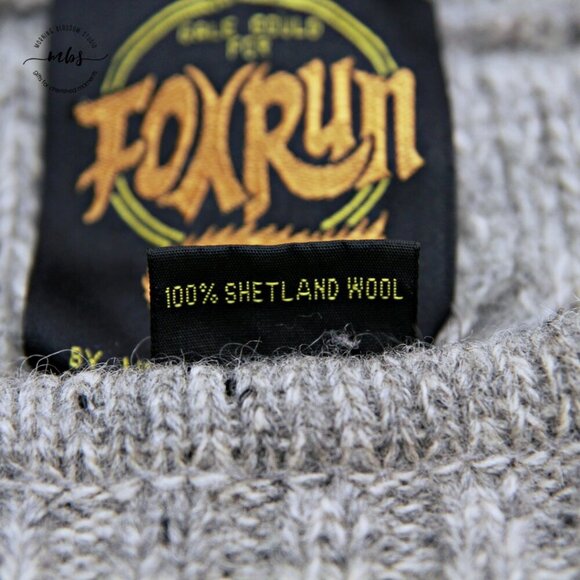 Fox Run Vintage Wool Long Cable Knit Sweater Tunic Gray Women M - Picture 9 of 10